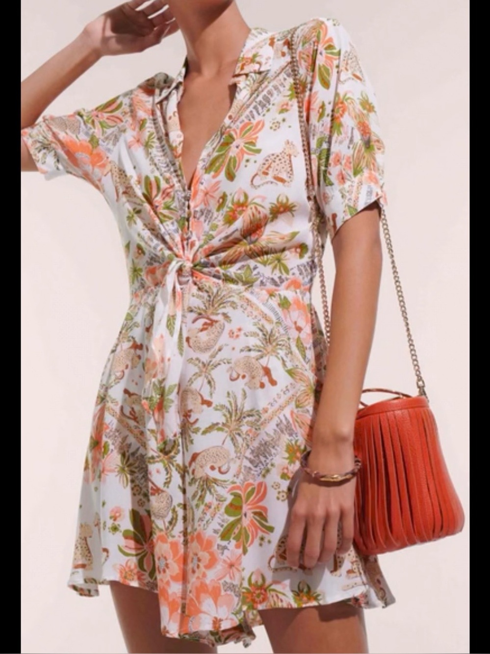 Poupette St Barth MINI DRESS BETTINA - PINK LEO FOULARD XS